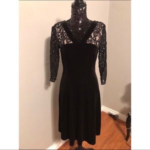 Velvet and lace dress